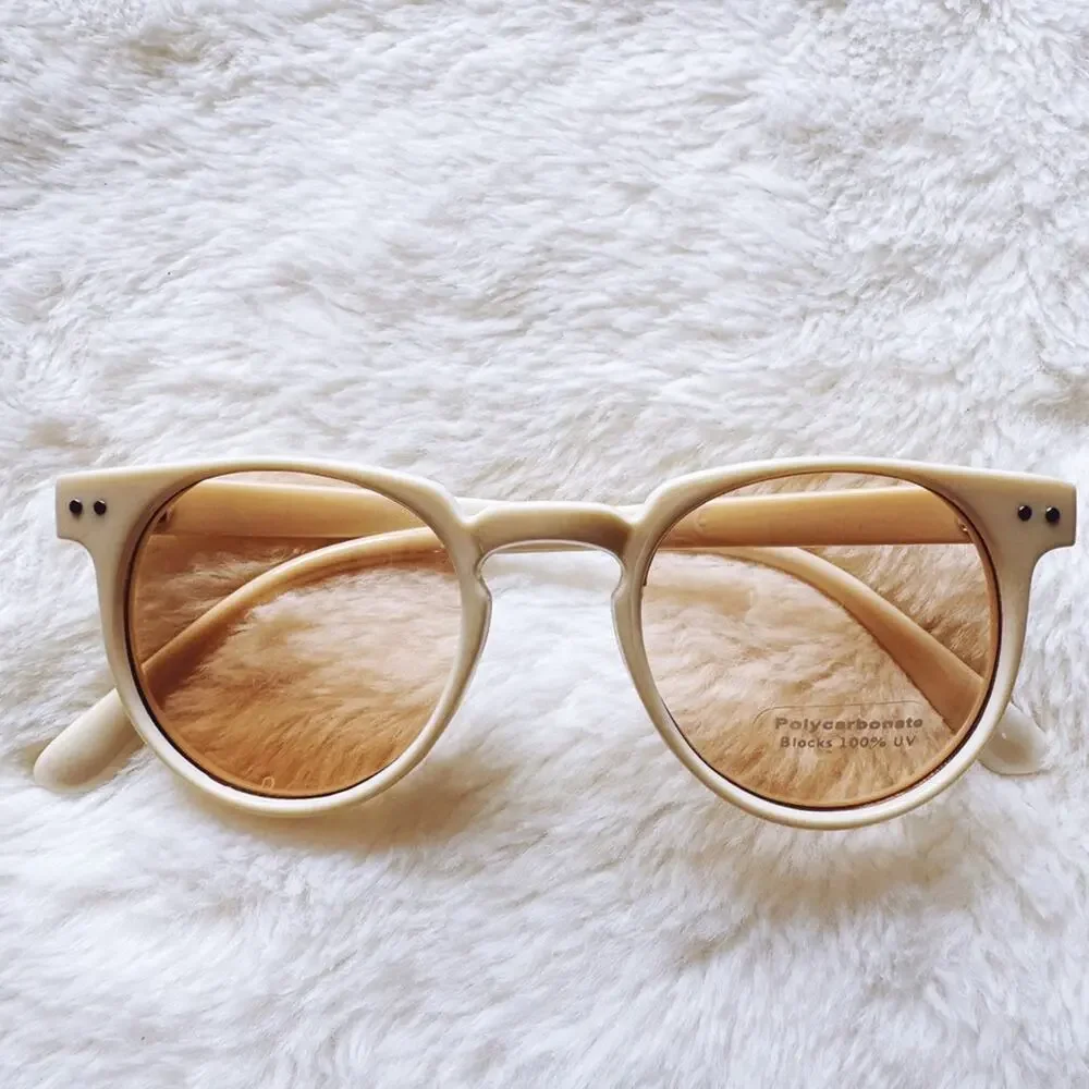 Pablo White Round Sunglasses